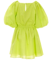 A Loves A Big Girls 7-16 Family Matching Short Balloon Sleeve Dress