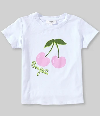 A Loves A Big Girls Short Sleeve Bonjour Cherry Graphic T-Shirt