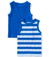 A Loves A Big Girls 7-16 Sleeveless 2-Pack Seamless Stripe Tank Tops