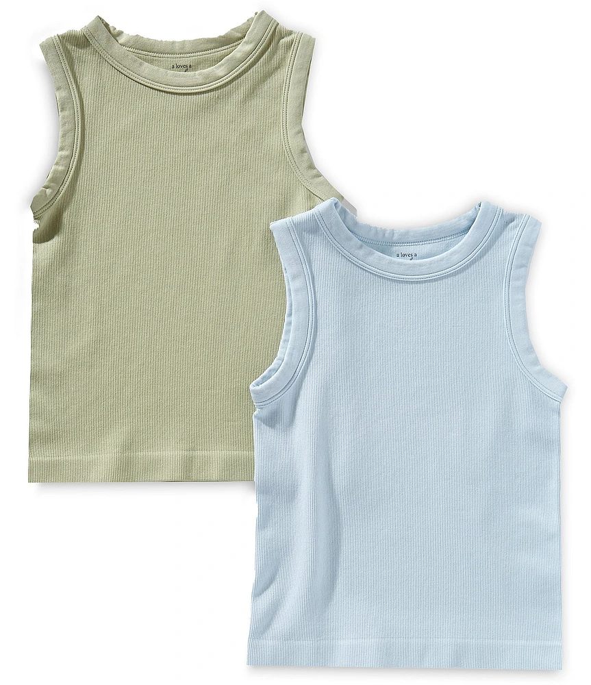 A Loves A Big Girls 7-16 Sleeveless 2-Pack Seamless Tank Tops