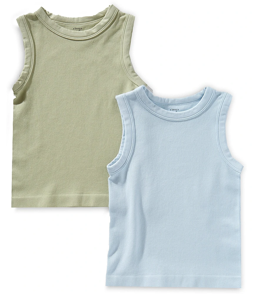 A Loves A Big Girls Sleeveless 2-Pack Seamless Tank Tops