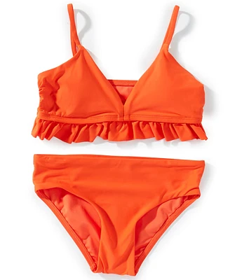 A Loves A Big Girls 7-16 Solid Flounce Bralette 2-Piece Swimsuit