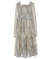 A Loves A Big Girls 7-16 Tiered Foil Lurex Midi Dress