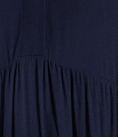 A Loves A Button Down Collar Short Balloon Cuff Sleeve Tiered Waistless Midi Shirt Dress