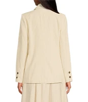 A Loves A Corduroy Notch Lapel Double Breasted Long Sleeve Button Front Blazer