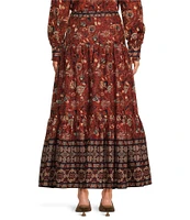 A Loves A Floral Print Woven High Rise Tiered A-Line Coordinating Maxi Skirt