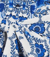 A Loves A Floral Printed Linen Blend Long Sleeve V-Neck Self Tie Maxi Dress