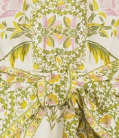 A Loves A Floral Printed Long Sleeve V-Neck Self Tie Maxi Dress