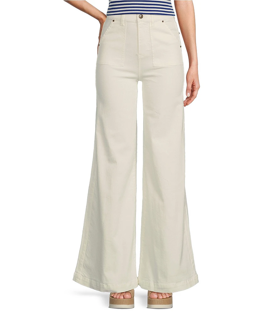 A Loves A High Rise Wide Leg Patch Pocket Utility Jeans