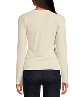 A Loves A Knit Ribbed Scoop Neck Long Sleeve Tee Shirt