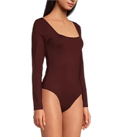 A Loves A Knit Square Neck Long Sleeve Open Back Bodysuit