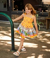 A Loves A Little Girls Square Neck Sleeveless Smocked Dress