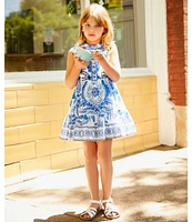 A Loves A Little Girls 2T-6X Button Front Floral Dress