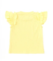 A Loves A Little Girls 2T-6X Flutter Sleeve Ribbed Tank