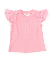 A Loves A Little Girls 2T-6X Flutter Sleeve Ribbed Tank