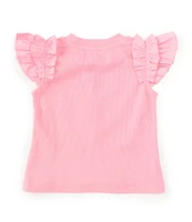 A Loves A Little Girls 2T-6X Flutter Sleeve Ribbed Tank