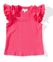 A Loves A Little Girls 2T-6X Flutter Sleeve Ribbed Tank