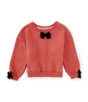 A Loves A Little Girls 2T-6X Long Sleeve Bow Sweatshirt