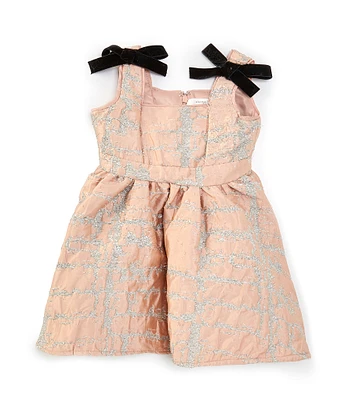 A Loves A Little Girls 2T-6X Glitter Velvet Bow Party Dress