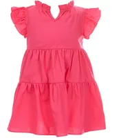 A Loves A Little Girls 2T-6X Ruffle Short Sleeve A-Line Tiered Dress