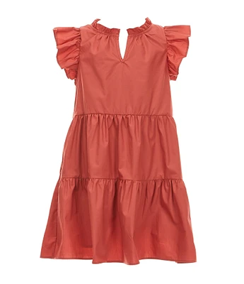 A Loves A Little Girls 2T-6X Ruffle Short Sleeve A-Line Tiered Dress