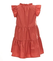 A Loves A Little Girls 2T-6X Ruffle Short Sleeve A-Line Tiered Dress