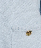A Loves A Long Sleeve Button Cuff Crew Neck Front Pocket Cardigan