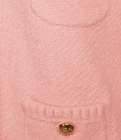 A Loves A Long Sleeve Button Cuff Crew Neck Front Pocket Cardigan