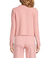 A Loves A Long Sleeve Button Cuff Crew Neck Front Pocket Cardigan
