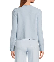 A Loves A Long Sleeve Button Cuff Crew Neck Front Pocket Cardigan