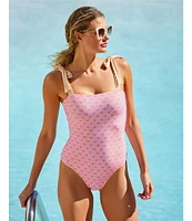 A Loves A Reversible Pretty Posey Bandeau Tie Shoulder One Piece Swimsuit
