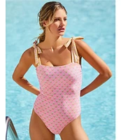 A Loves A Reversible Pretty Posey Bandeau Tie Shoulder One Piece Swimsuit