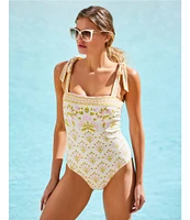 A Loves A Reversible Pretty Posey Bandeau Tie Shoulder One Piece Swimsuit
