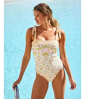 A Loves A Reversible Pretty Posey Bandeau Tie Shoulder One Piece Swimsuit
