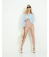 A Loves A Reversible Rio Flower Tie Shoulder Scoop Neck One Piece Swimsuit
