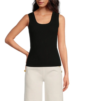 A Loves A Ribbed Knit Scoop Neck Sleeveless Tank