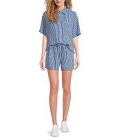 A Loves A Stripe Woven Mid Rise Coordinating Camp Shorts