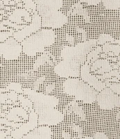 A Loves A Woven Embroidered Lace Notch Lapel Button Front Short Sleeve Scallop Trim Coordinating Shirt
