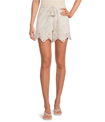 A Loves A Woven Embroidered Lace Pull On Coordinating Shorts