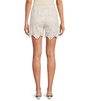 A Loves A Woven Embroidered Lace Pull On Coordinating Shorts