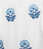 A Loves A Woven Floral Embroidered High Rise Pull On Coordinating Shorts