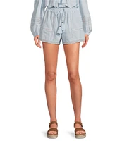 A Loves A Woven Lace High Rise Tassel Drawstring Coordinating Shorts
