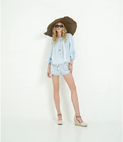 A Loves A Woven Lace High Rise Tassel Drawstring Coordinating Shorts