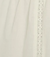 A Loves A Woven Lace Straight Neck Sleeveless Spaghetti Strap Flounce Coordinating Camisole Top