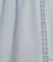 A Loves A Woven Lace Straight Neck Sleeveless Spaghetti Strap Flounce Coordinating Camisole Top