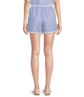 A Loves A Woven Ric Rac Trim Stripe Pull On Coordinating Shorts