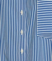 A Loves A Woven Stripe Point Collar Short Sleeve Button Front Coordinating Camp Shirt