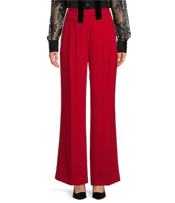 A Loves A Woven Suiting High Rise Coin Pocket Pleated Front Point Hem Pants