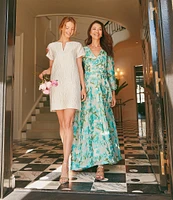 Abbey Glass Brooke Floral Long Sleeve V-Neck Maxi Dress