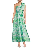 Abbey Glass Caroline Organza Floral One Shoulder Gown